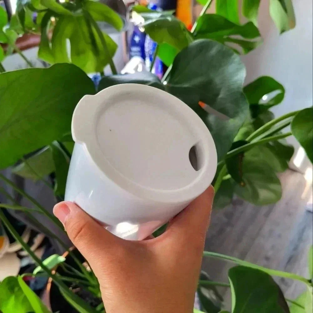 Room Essentials White Cup/Mug with Lid - Stainless Steel Outer & Plastic Inner